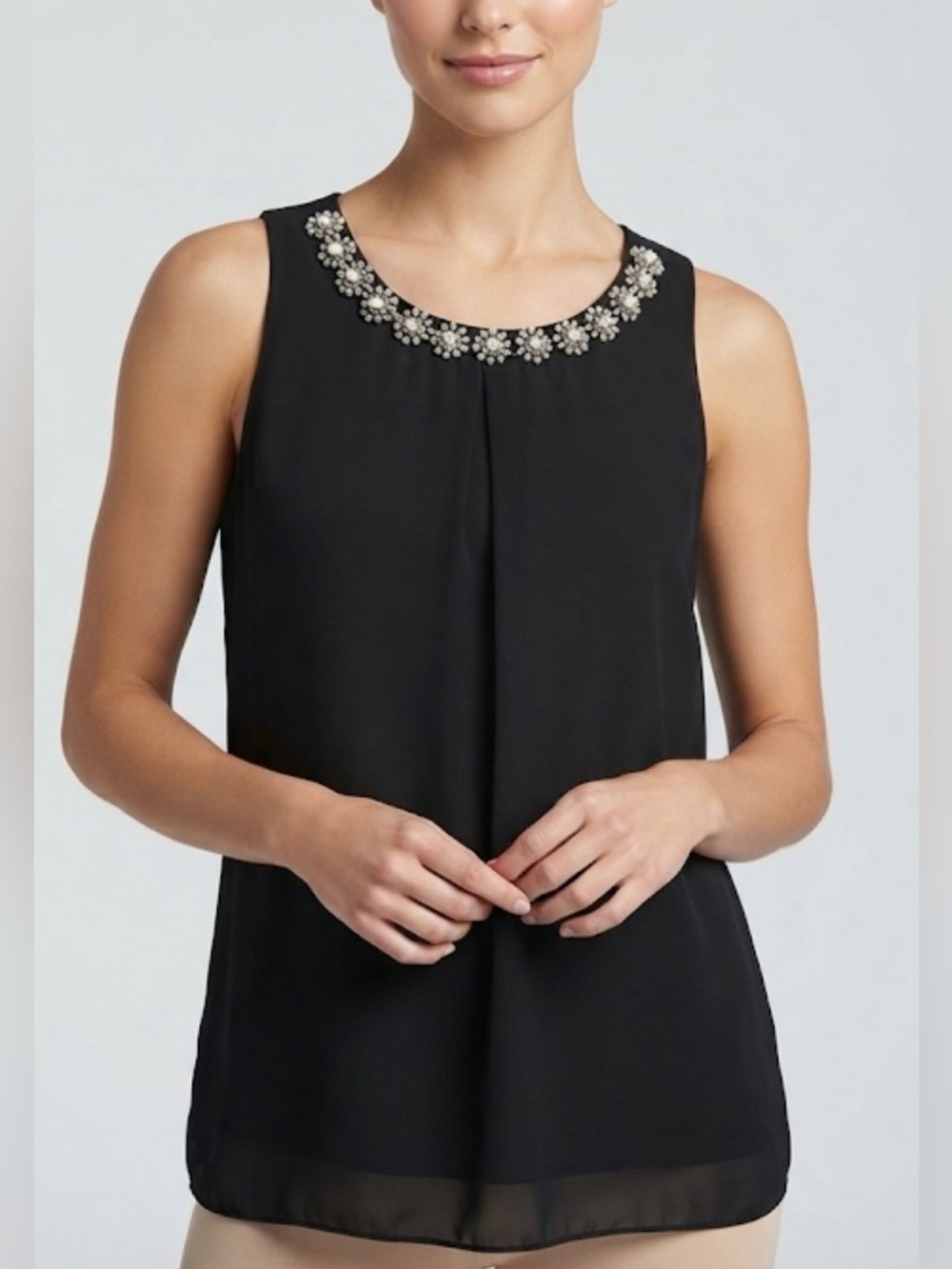 Monteau Jewel Sleeveless Blouse Size M